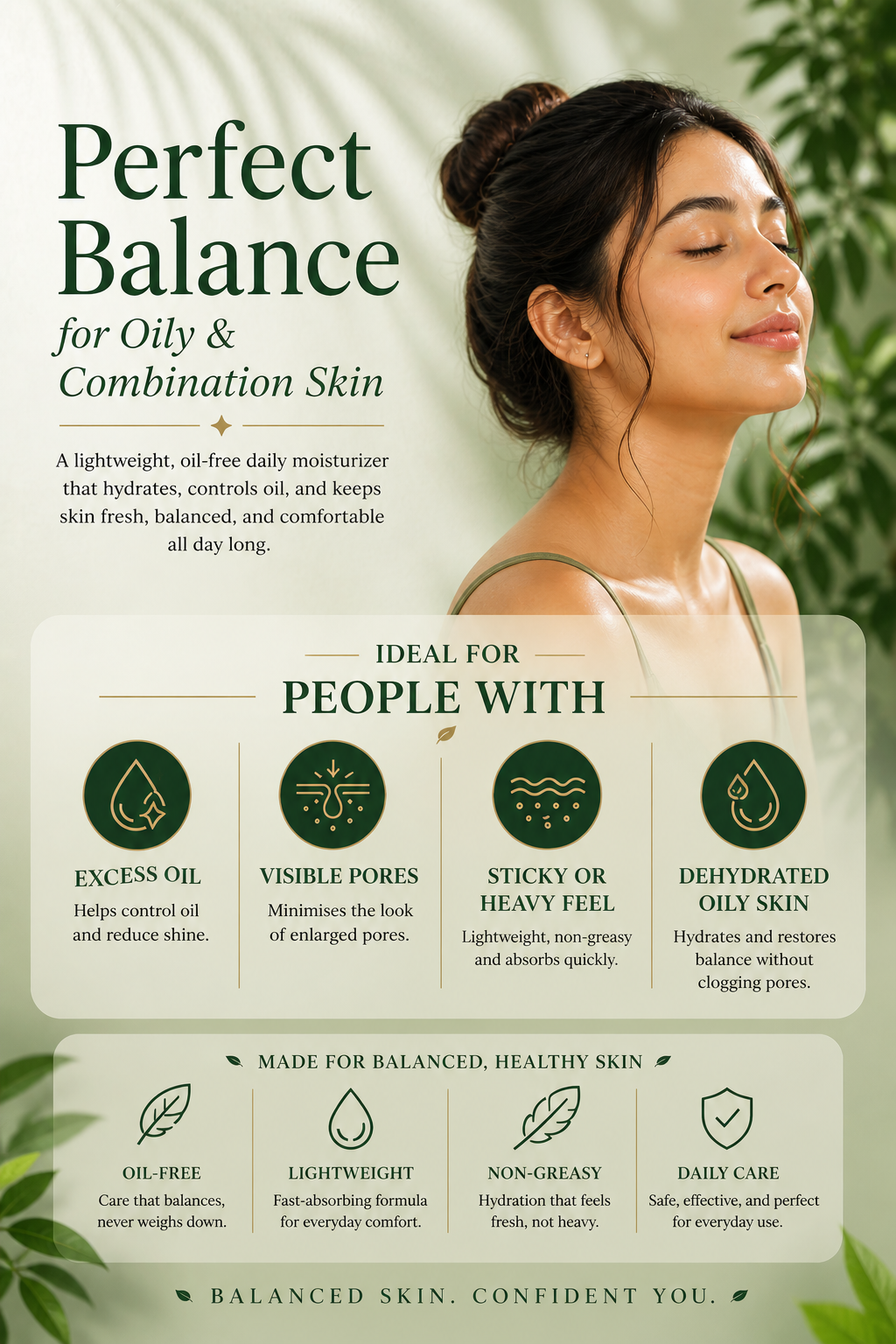 Oil Balance Face Cream <br><br> With Advanced Gel Cream for Long-lasting Oil Control | Lightweight, Breathable Formula | Reduces Surface Redness - 50g