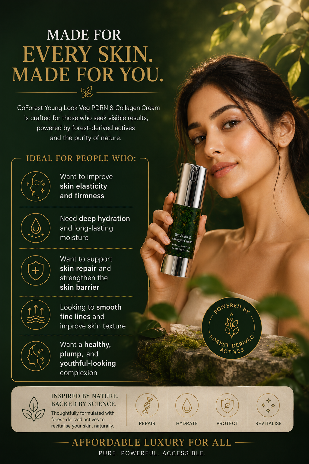 Young Look Face Cream<br><br>With Veg PDRN and Collagen | Skin-Revitalising Daily Cream | Hydrating & Firming | Supports Skin Repair - 30g