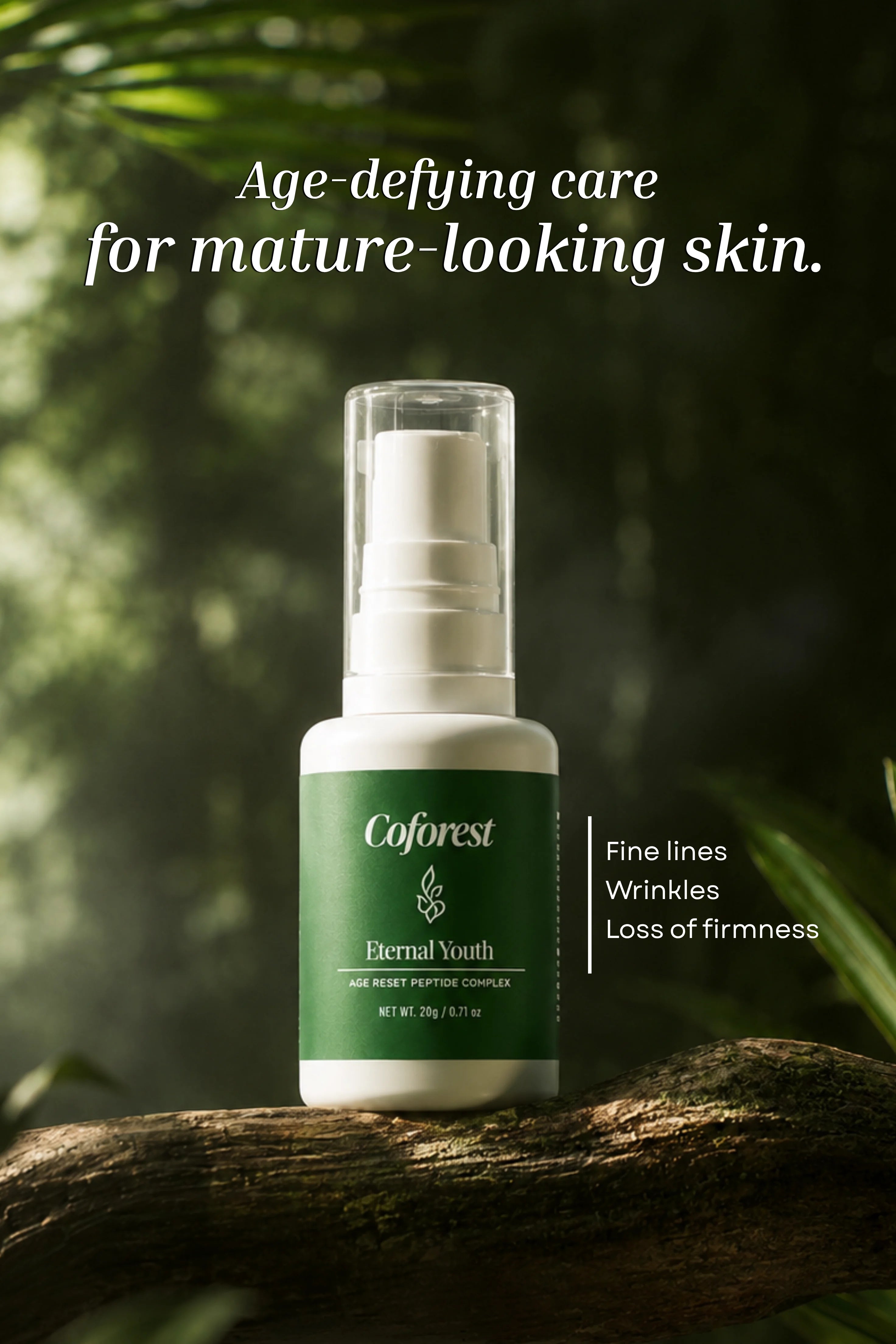 Eternal Youth Face Serum <br><br>Peptides, Probiotics, Hyaluronic Acid | Wrinkle Reduction, Fights Aging & Restores Youthful Skin | For Mature Skin - 20g