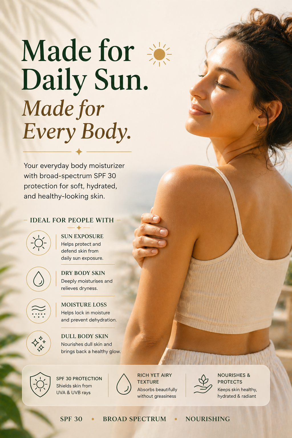 Body Soufflé with SPF30 <br><br> Whipped Nourishment | Lightweight & Non-Greasy | Provides daily broad-spectrum SPF30 protection - 50g