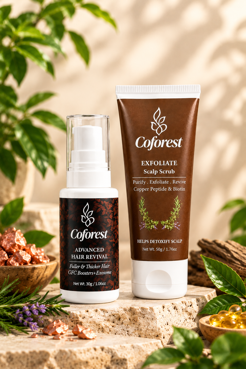 Scalp Care Duo | Exfoliate Scalp Scrub + Advanced Hair Revival Hair Serum | Scalp Cleansing, Hydration & Hair Care | For Healthier-Looking, Fuller-Looking Hair