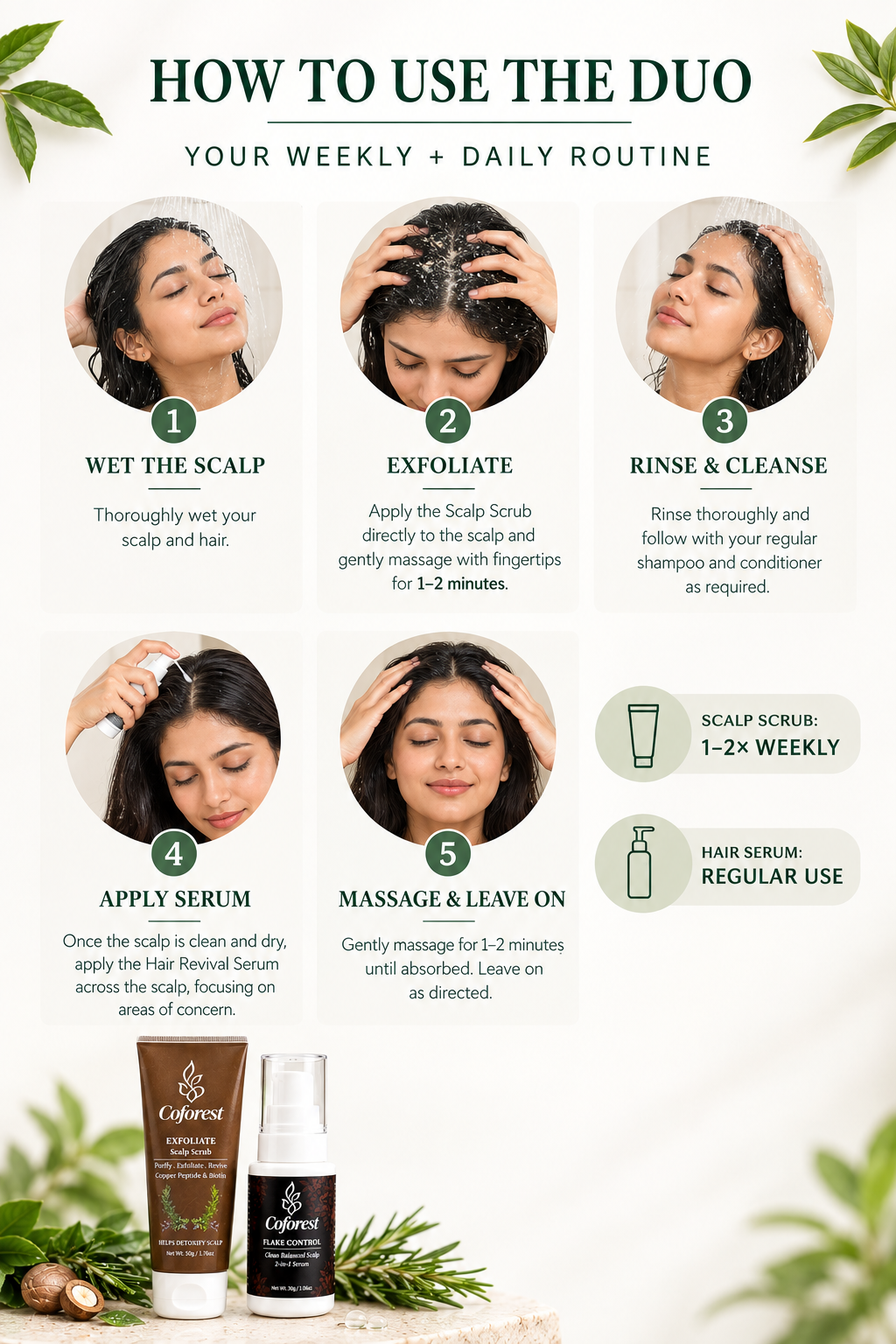 Scalp Care Duo | Exfoliate Scalp Scrub + Advanced Hair Revival Hair Serum | Scalp Cleansing, Hydration & Hair Care | For Healthier-Looking, Fuller-Looking Hair